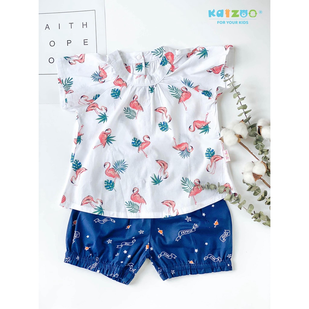 Bộ Kate Cộc Kaizoo Cho Bé Gái Nhiều Họa Tiết