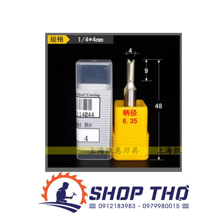 Mũi phay đánh rãnh ARDEN 0114 cốt 6.35 từ 3-15mm