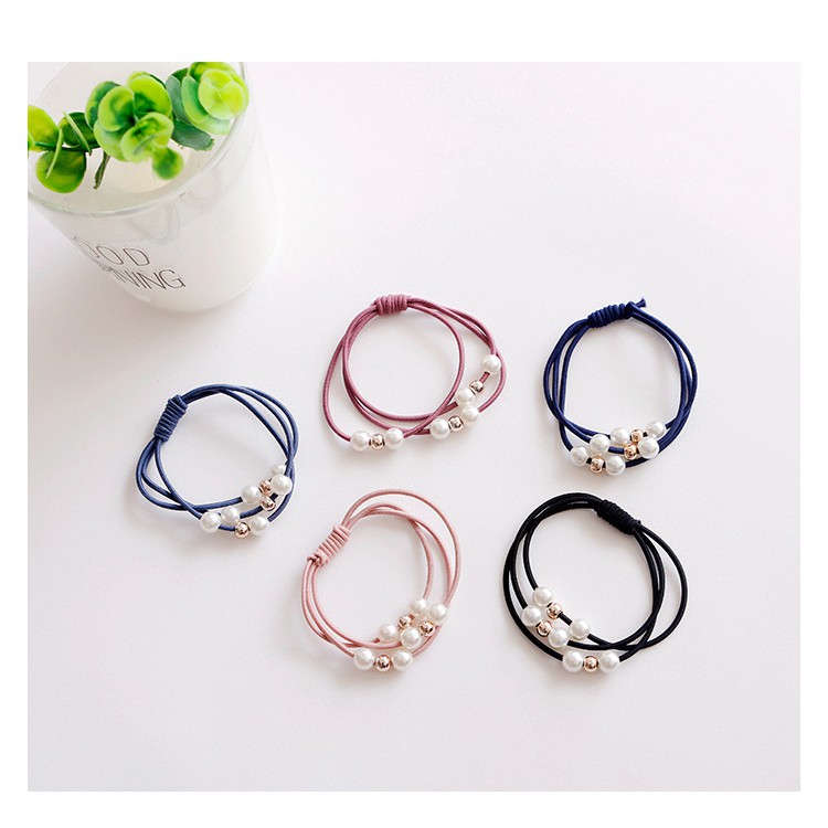 Combo 3 dây cột tóc, buộc tóc hạt nhân tạo 3 vòng dây (BT 2)