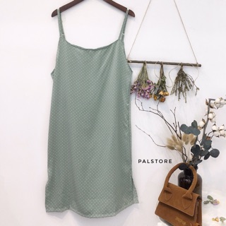 Đầm 2 dây chấm bi