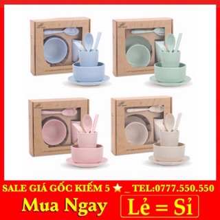 Bộ bát ăn dặm lúa mạch 6 trong 1 dành cho trẻ