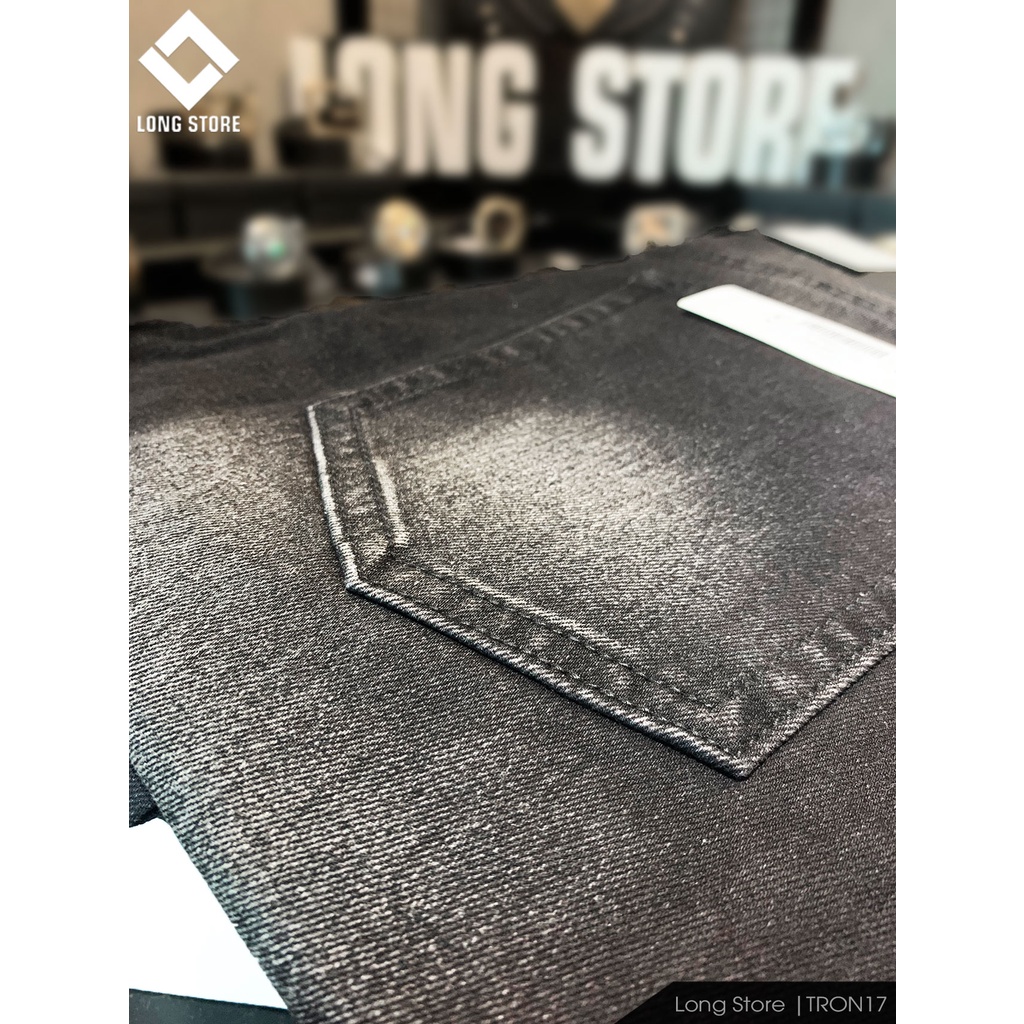 Quần jean nam đen xám chất bò co giãn cao cấp ống đứng dáng ôm skinny đẹp có big size LONGSTORE Tron17 | BigBuy360 - bigbuy360.vn