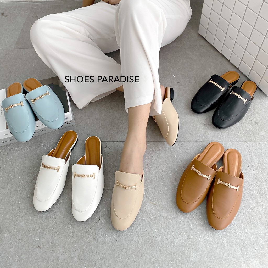 Guốc Bít Mũi Thời Trang Shoes Paradise,Dép Sục Nữ Bít Mũi Đế Xẹp Hàn Quốc