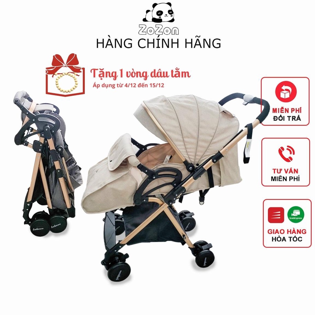 Xe đẩy em bé gấp gọn belecoo 2 chiều, xe đẩy cho bé sơ sinh nằm, ngồi