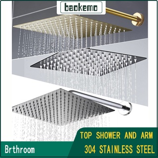 baokemo Đầu vòi hoa sen tăng áp gắn tường BAOKEMO thép không gỉ 201 8/ 10/ 12 inch siêu mỏng tiện lợi