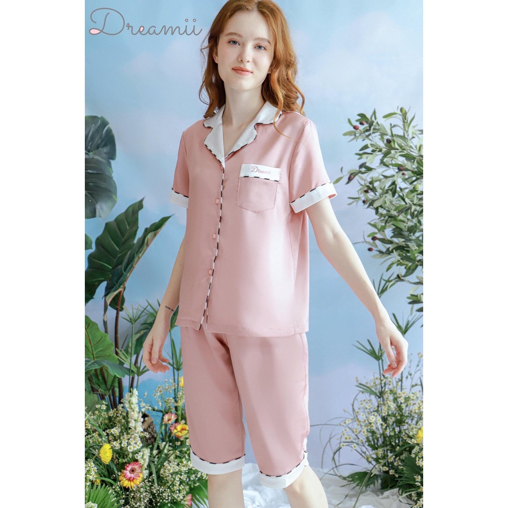 Bộ ngủ phối cổ nữ Saint set dài tay