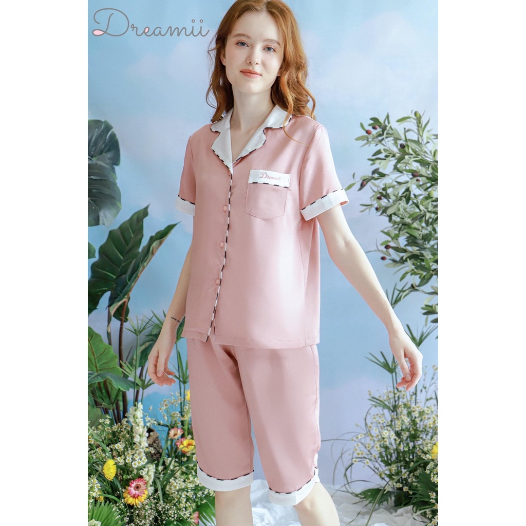 [DREAMII] Bộ ngủ phối cổ nữ Saint set dài tay