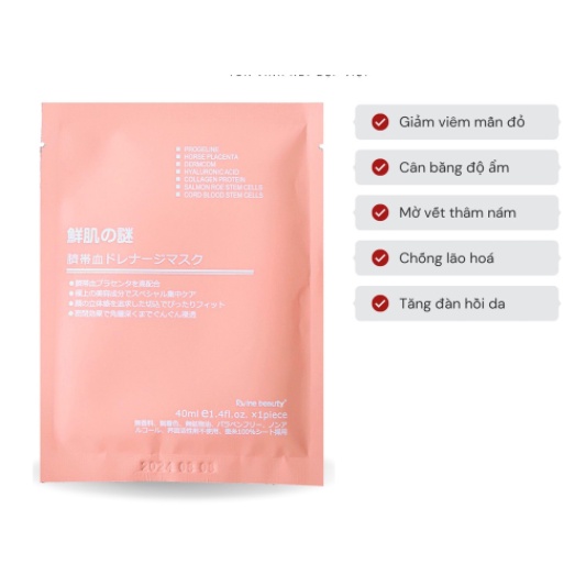 01 Mặt nạ nhau thai cừu nhật mask giấy rwine dưỡng da dưỡng ẩm 40ml | BigBuy360 - bigbuy360.vn