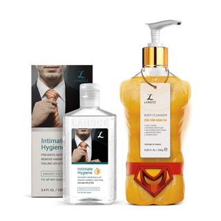 Bộ Gel Tắm Vàng 24K Sáng Da 250g + Gel Vệ Sinh 100ml BS LANGCE dành cho Nam