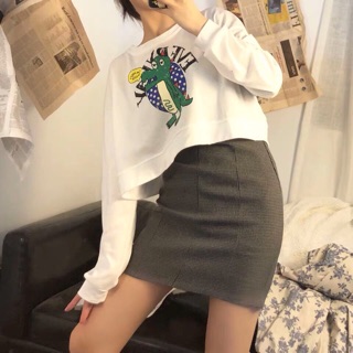 Áo crop tay dài ( kèm clip hình thật )
