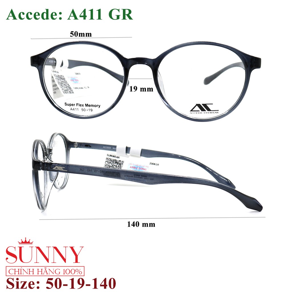 A411 - gọng kính Accede chính hãng bảo hành toàn quốc