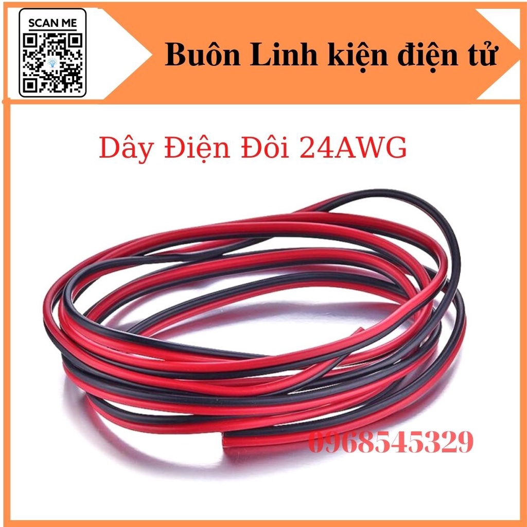 Dây Điện Đôi 24AWG - Cuộn 2m,5m,10m