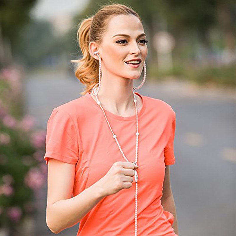 Tai Nghe Thời Trang Màu Hồng Dễ Thương Kèm Mic Chống Trượt