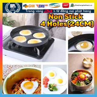Chảo chiên trứng 4 ngăn đa năng chảo rán trứng vân đá cao cấp cho Dụng cụ nhà bếp chao chong dinh