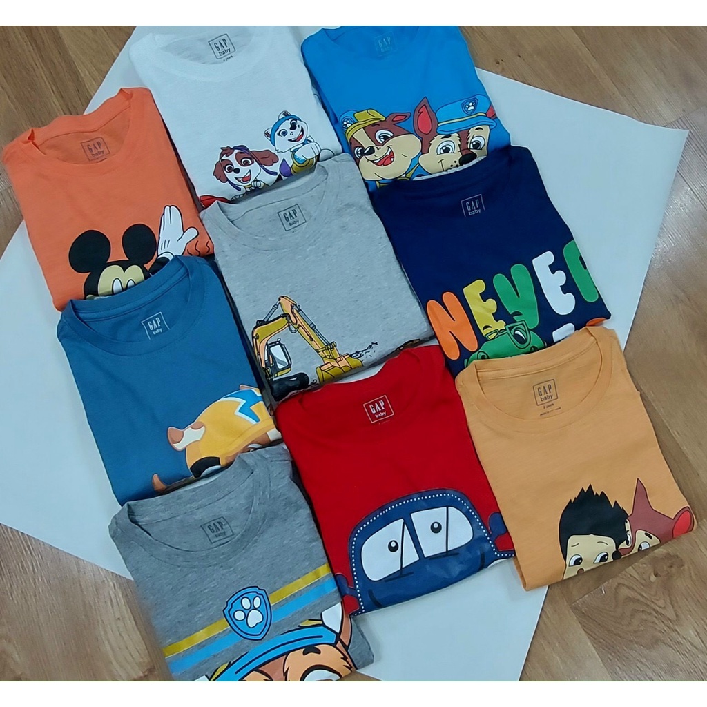 Bộ ngắn mặc nhà thun cotton bé trai nhí 1-5T đội chó cứu hộ xe