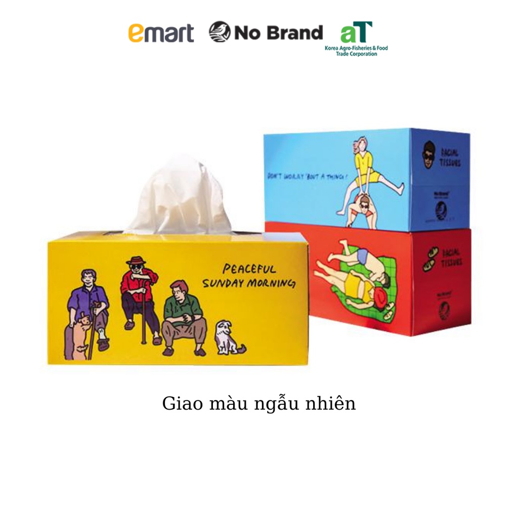 Khăn Giấy Hộp Họa Tiết Năng Động No Brand 230 Miếng (Giao Màu Ngẫu Nhiên) - Emart VN