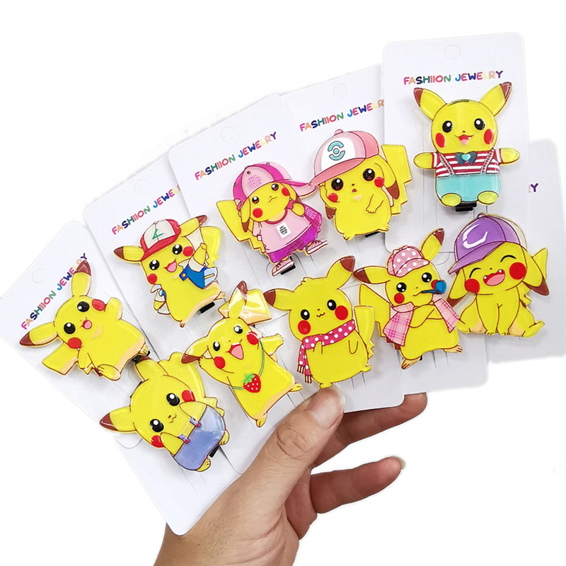 Kẹp Tóc Họa Tiết Hoạt Hình Pikachu Kiểu Nhật Hàn Dễ Thương Cho Bé