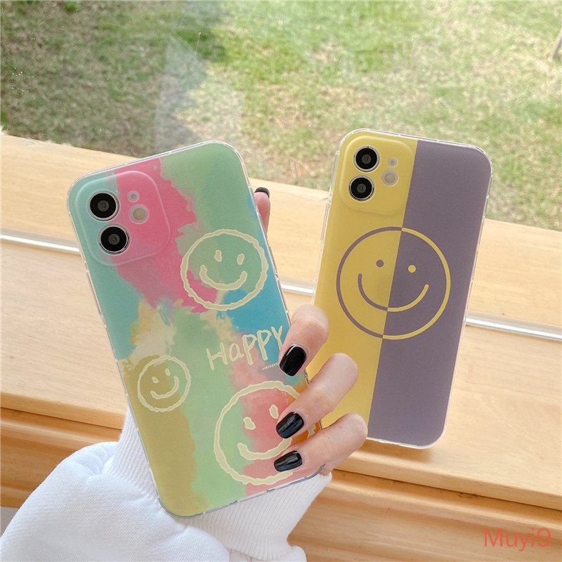Ốp điện thoại mềm in hình mặt cười phong cách cặp đôi thời trang cho iPhone12Pro MAX I1211PROMAX X XSMAX XR I8/SE2/7plus | BigBuy360 - bigbuy360.vn