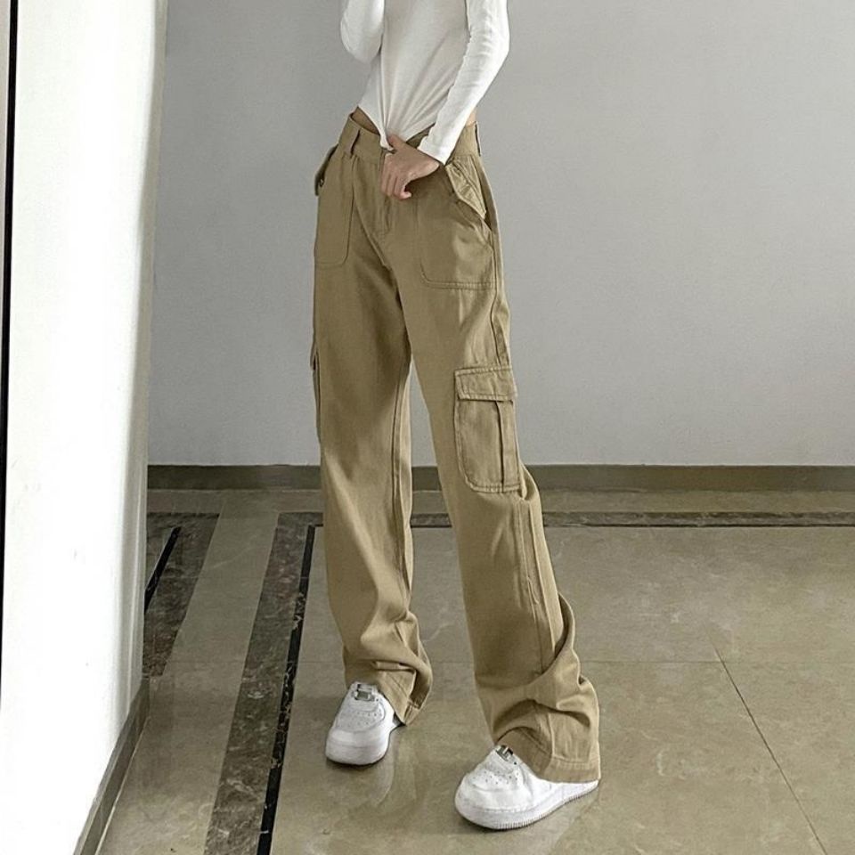 Street Fashion Women's High-waisted Wide-Legged Overalls with Pockets