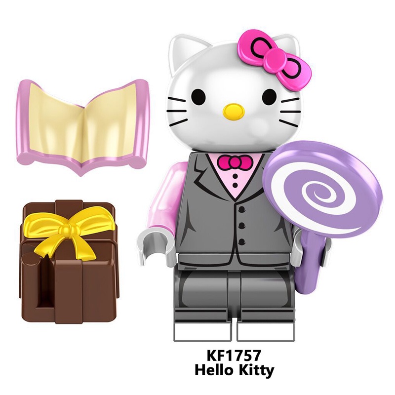 Mô Hình Đồ Chơi Lắp Ráp Mắt Xanh Dương Hình Hello Kitty Dễ Thương