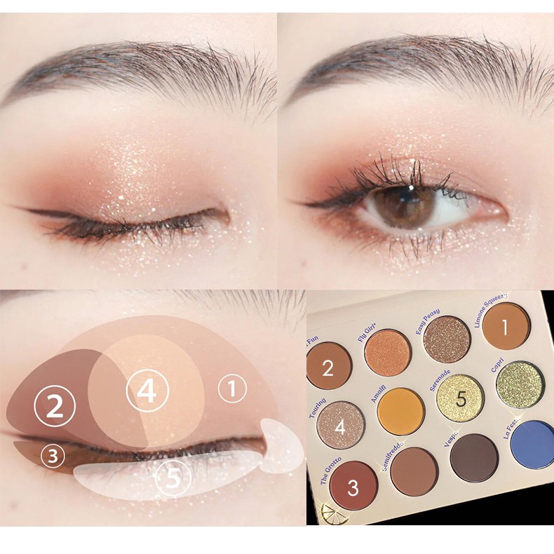 Bảng phấn mắt nhũ lì 12 ô Roto Limoncello cao cấp Sena Beauty | BigBuy360 - bigbuy360.vn