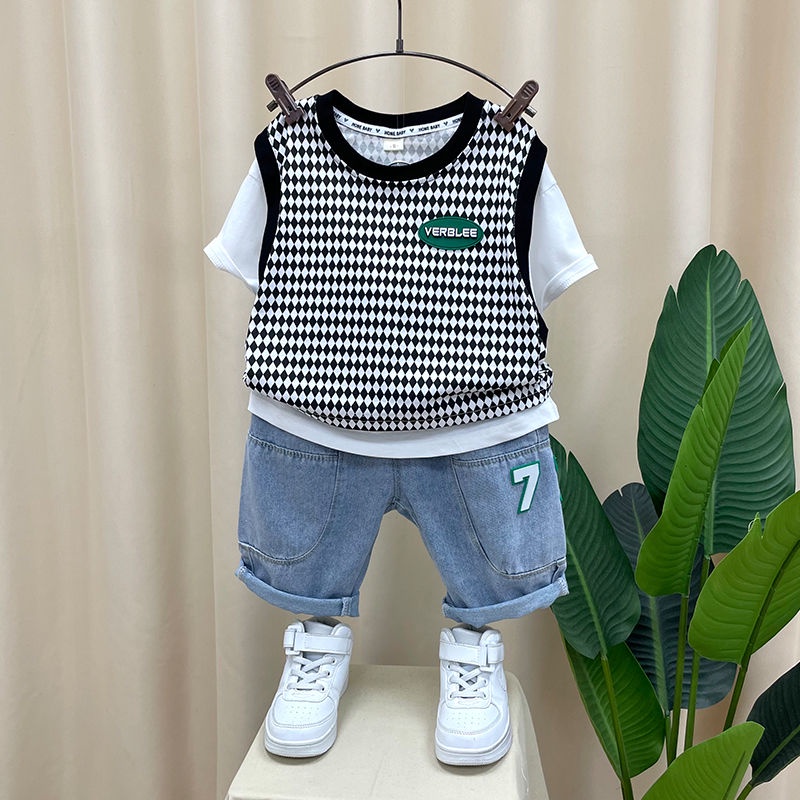 Set Đồ Mùa Hè 5 Món Gồm Áo Tay Cộc Thoải Mái Hợp Thời Trang Cho Bé Trai