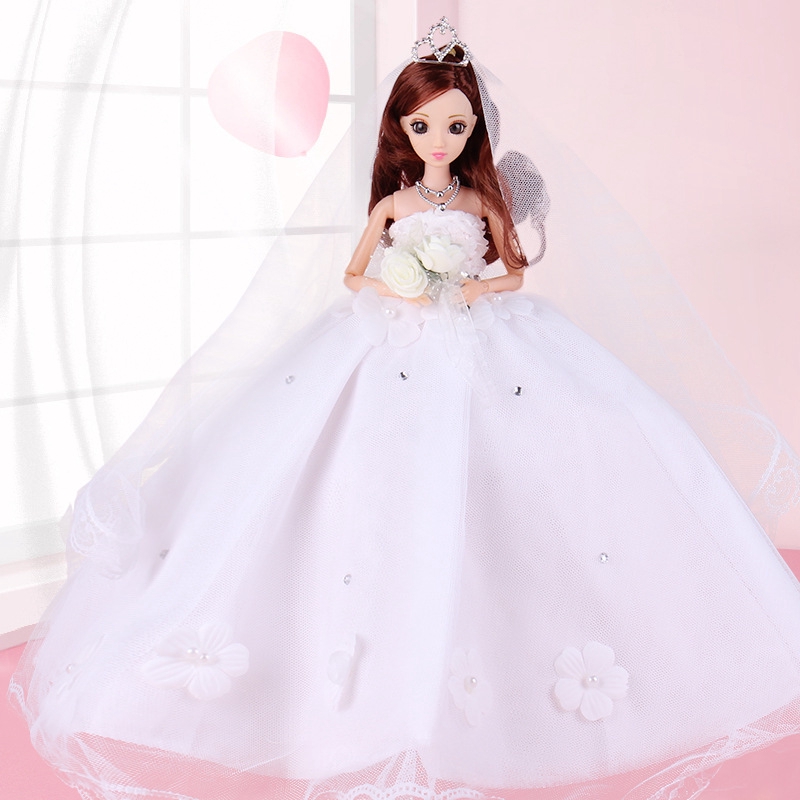 Búp bê Barbie biết nói mặc đầm cô dâu dễ thương xinh xắn