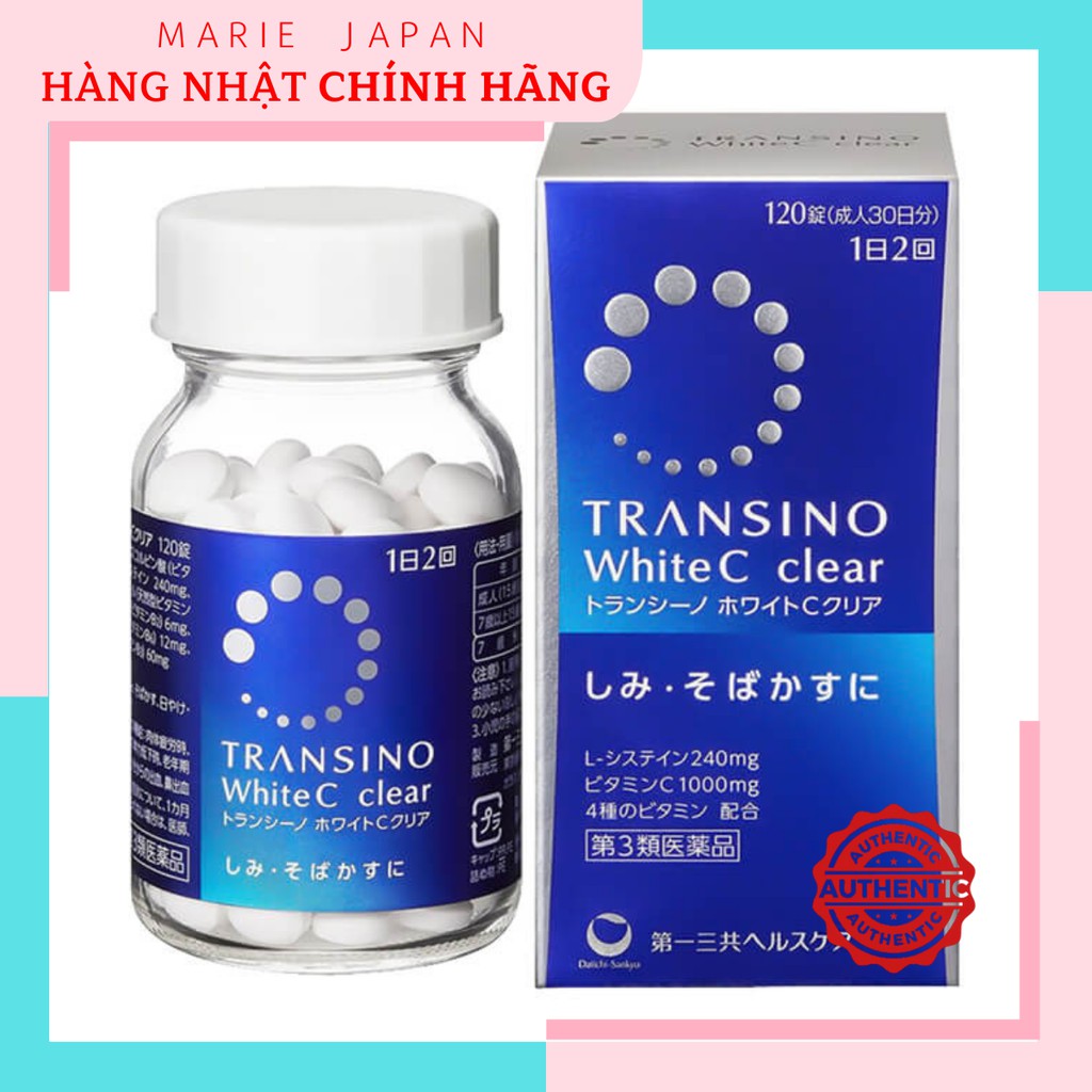 Viên uống trắng da TRANSINO WHITE C 120 VIÊN