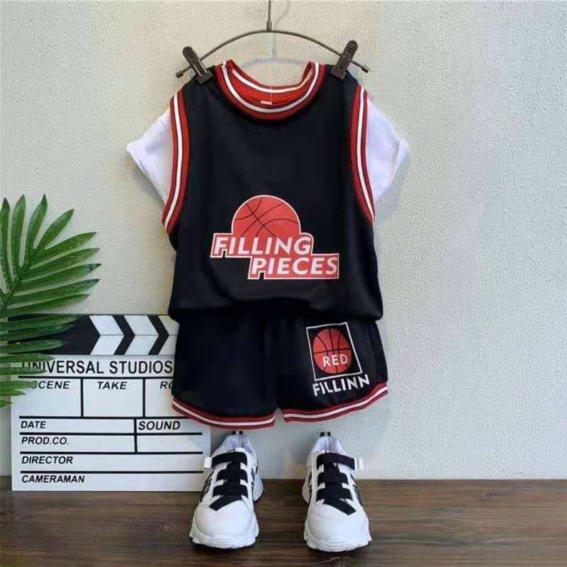 Bộ Quần Áo Thể Thao Bóng Rổ Tay Ngắn Chất Vải Nhanh Khô Thời Trang Mùa Hè Cho Bé Trai Và Gái