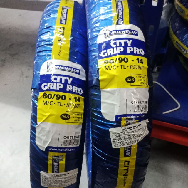 Lốp chống đinh xe Airblade Michelin trước 80/90-14 hoặc sau 90/90-14 CITY GRIP PRO