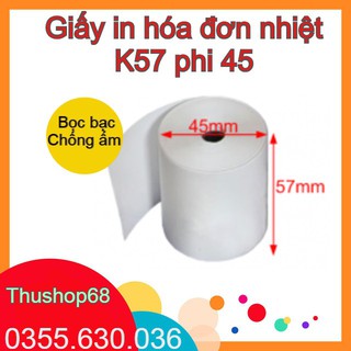 Giấy in hóa đơn Sumo k57-58 bọc bạc