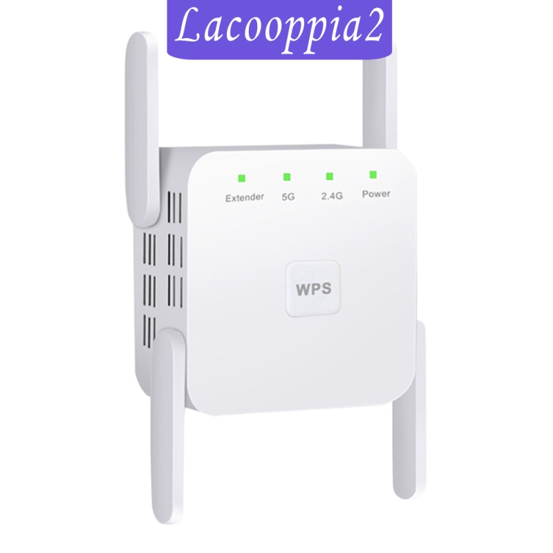 [LACOOPPIA2]1200Mbps 2.4G 5G Wireless Wifi Repeater 4 Antennas Signal Booster UK-Plug