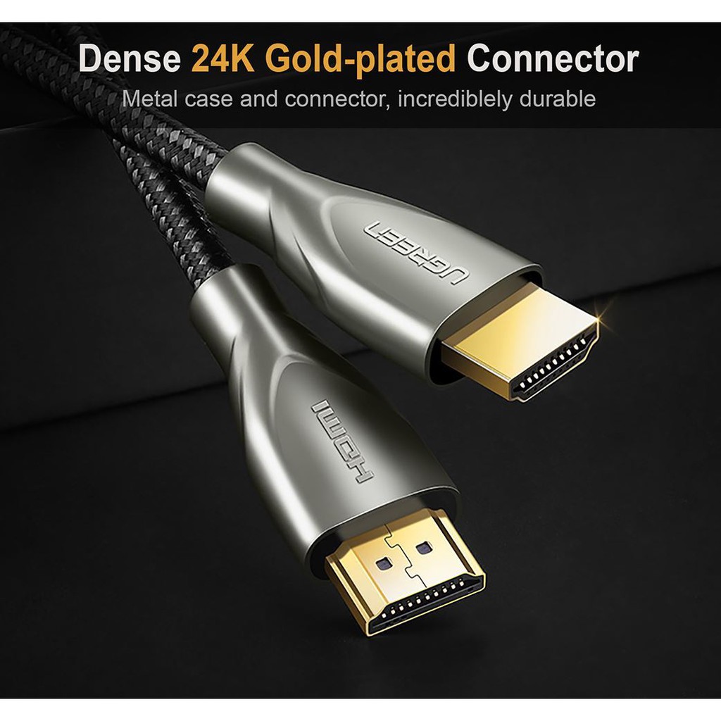 Cáp HDMI 2.0 Sợi Carbon Cao Cấp Dài 2M, UGREEN 50108 Chính Hãng, Hỗ trợ 4K@60Hz