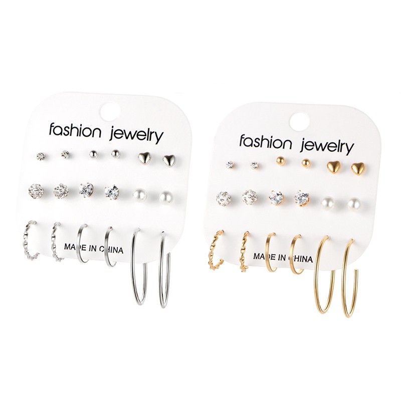 Bộ 9 đôi bông tai thời trang nhiều mẫu mã lựa chọn cho nữ