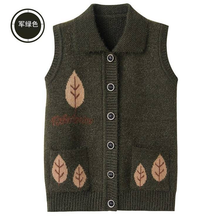 Áo Khoác Cardigan Dệt Kim Không Tay Thời Trang Xuân Thu Dành Cho Nữ Trung Niên