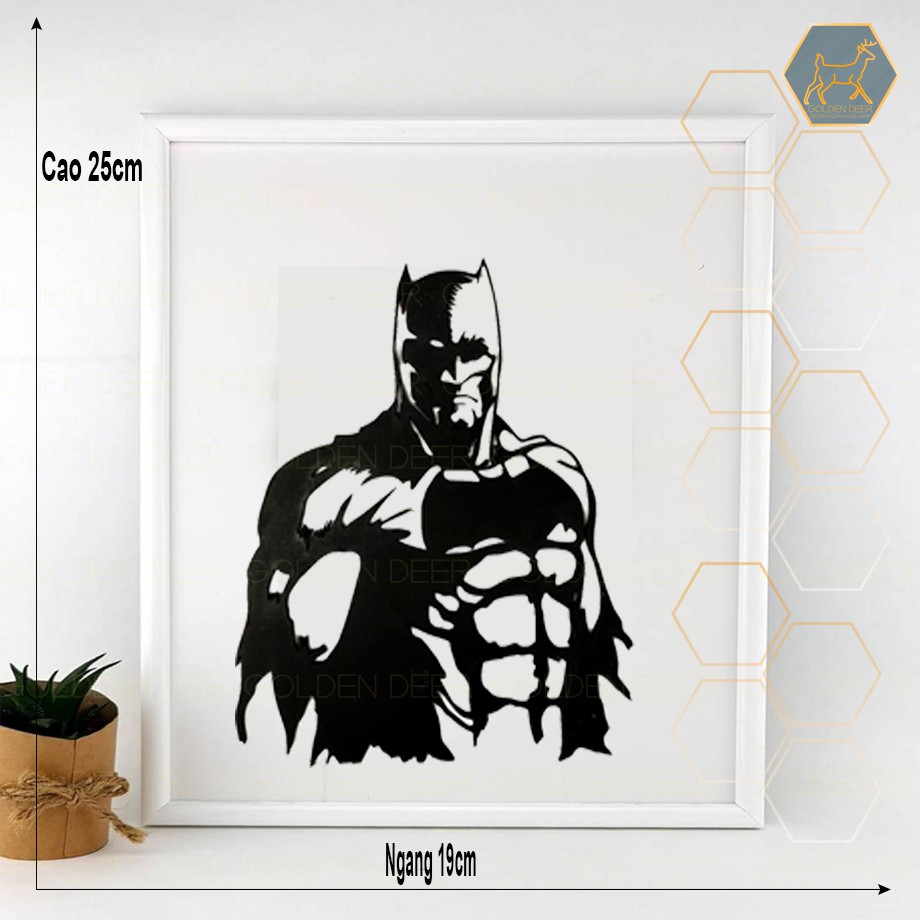 Tranh gỗ treo tường, decor dán tường trang trí hình siêu anh hùng Batman GD128