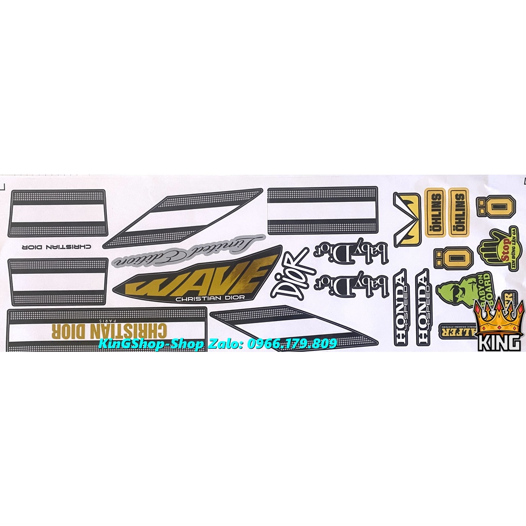 Tem Rời Dior Ghép Crom Wave 110cc Siêu Đẹp -Ảnh Thật