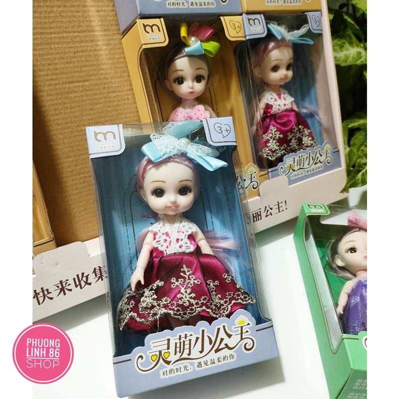 Búp bê cho bé gái chibi váy chấm bi shop phương linh 86 D31
