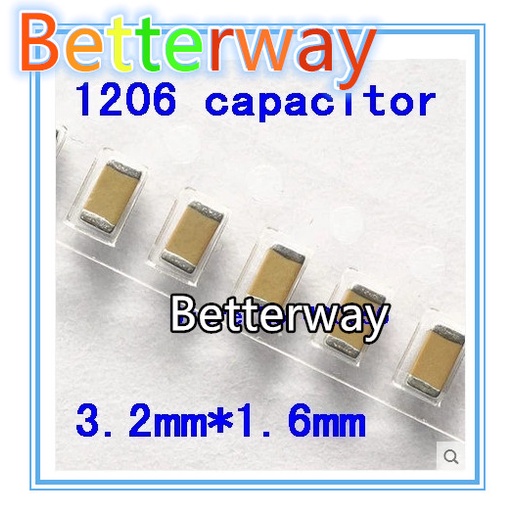 100 Chiếc 1206 SMD 25V Tụ 22P 33P 47P 100P 220P 330P 470P 1NF 2.2NF 4.7NF 10NF Betterway