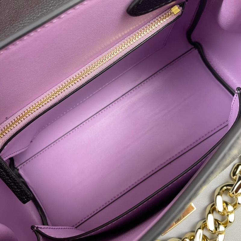 Túi xách/đeo chéo nữ logo thương hiệu Versace cao cấp mẫu mới phối dây xích và màu sắc siêu sang sành điệu