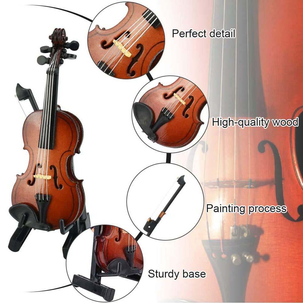 Mô Hình Đàn Violin Bằng Nhựa Resin Thủ Công Kèm Giá Đỡ Và Vỏ Bọc Trang Trí Nhà Cửa
