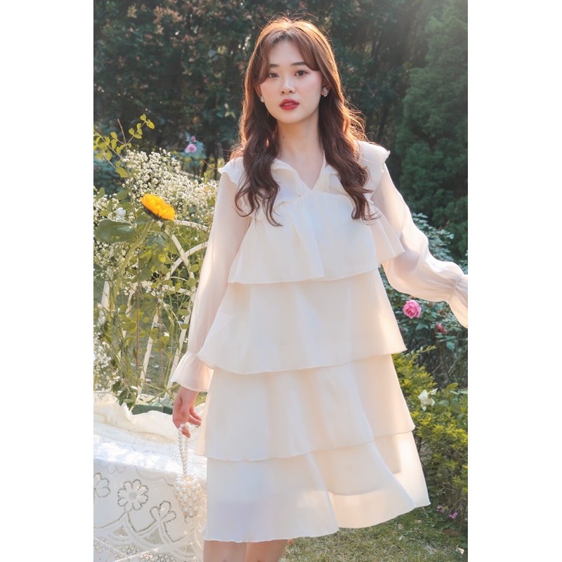 [Mã WAMT1505 giảm 10K đơn 0K] Cindy Dress - váy tơ xếp tầng | BigBuy360 - bigbuy360.vn