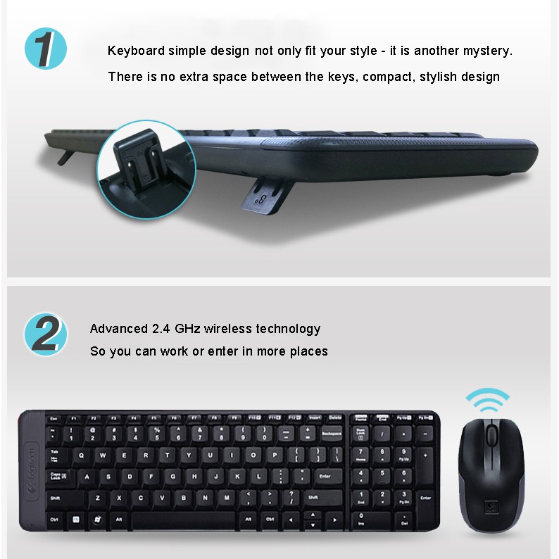 Logitech MK220 wireless keyboard and mouse combination game set waterproof ergonomic keyboard mouse