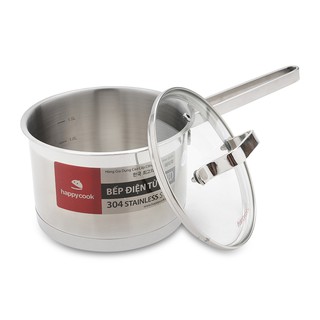 Quánh inox 304 nắp kính 3 đáy bếp từ richard 16cm q16-rs