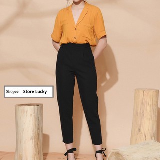 Quần baggy lưng chun khóa sườn - cạp chun sau thoải mái - không co giãn