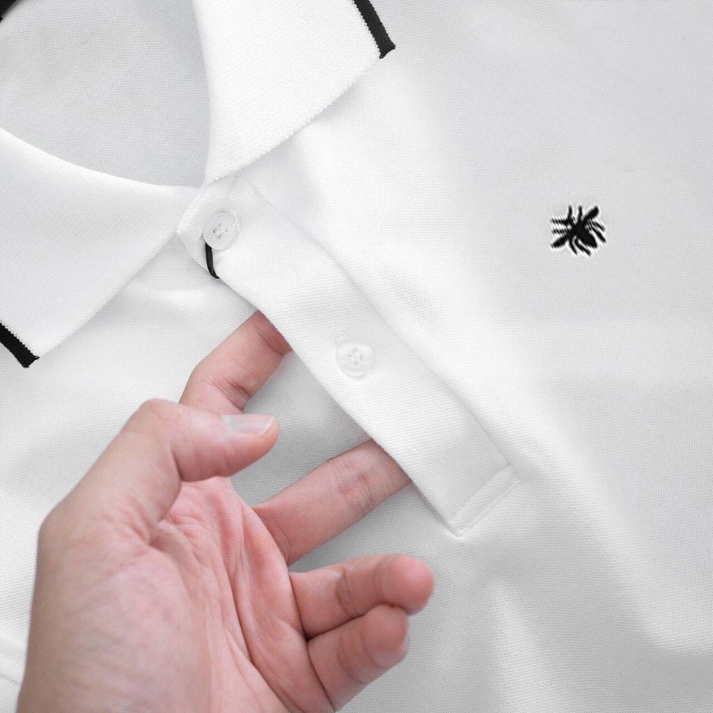 Áo thun Polo nam cổ bẻ họa tiết thêu hình bo viền 100% chất Cotton thoáng mát, không nhăn Basic 2021 | BigBuy360 - bigbuy360.vn