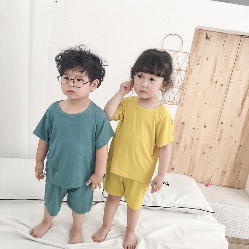 Sp00028 - Bộ cotton cộc tay 4 màu bé trai bé gái