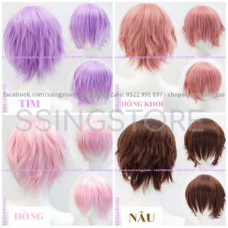 SSINGSTORE ( 16 MÀU ) Wig Tóc giả tỉa so le ngắn 30 cm Cosplay Anime ( Hàng order )