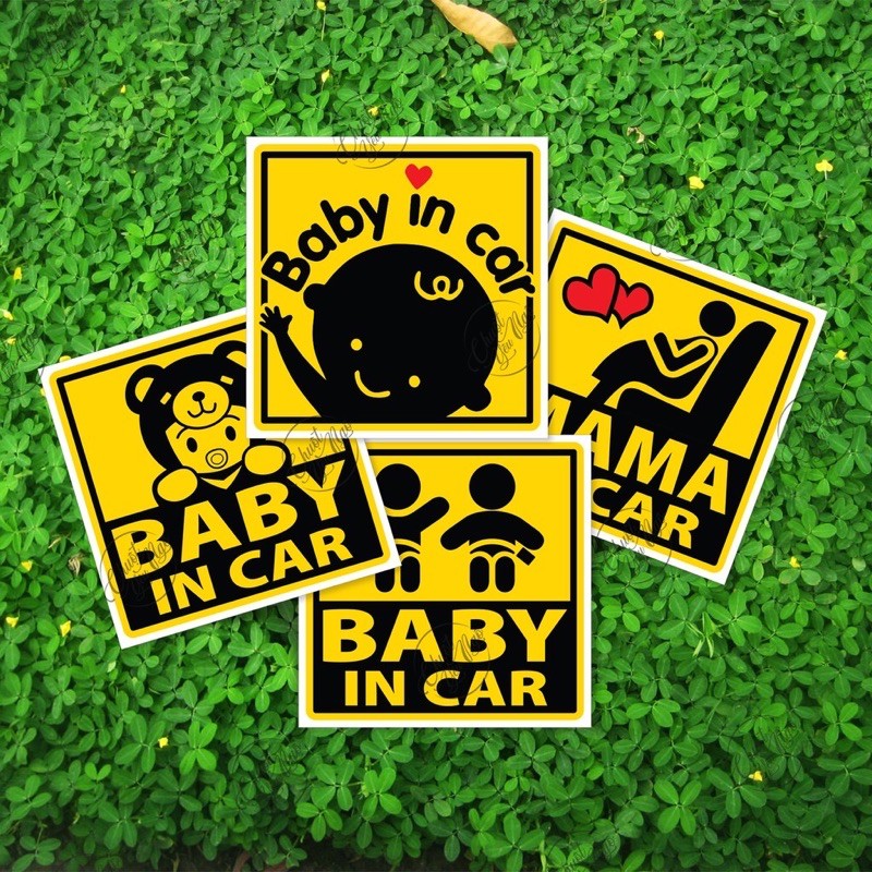 COBO 4 MẪU STICKER 10cm x 10cm BABY IN CAR  NT 09