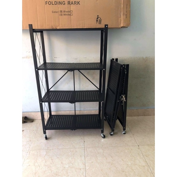 Kệ đa năng gấp gọn  có bánh xe 3 tầng, 4 tầng, 5 tầng để cây cảnh, lò vi sóng, lò nướng, sách